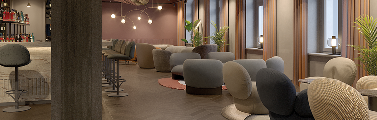 The Cloud One Frankfurt Metropolitan Rendering Loungebereich