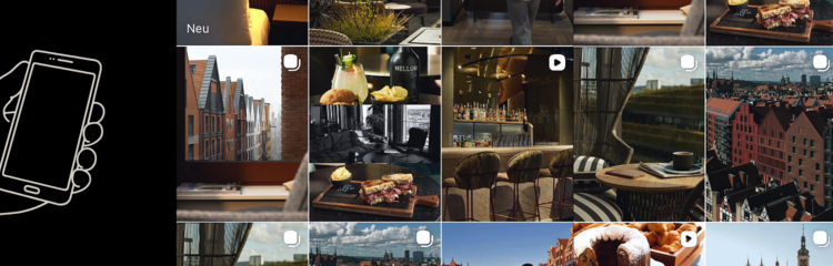The Cloud One Competition Community Survey: A view of historic brick buildings by the water at sunset and a stylish restaurant with a cosy atmosphere, ideal for relaxing evenings.